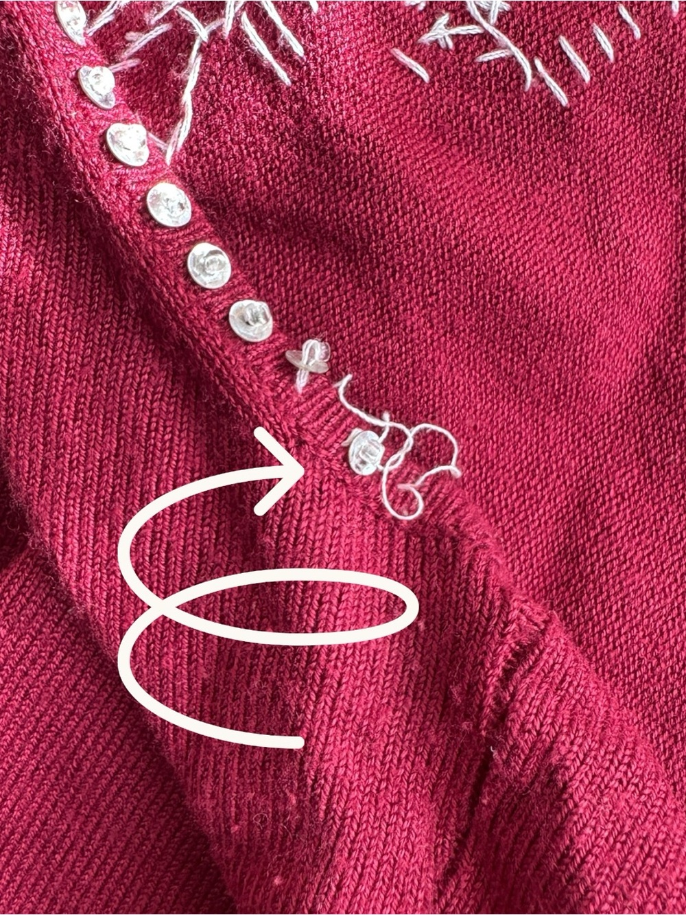 Rare Y2k Smart Set Wine Red Beaded V-Neck Tank - Picture 10 of 10